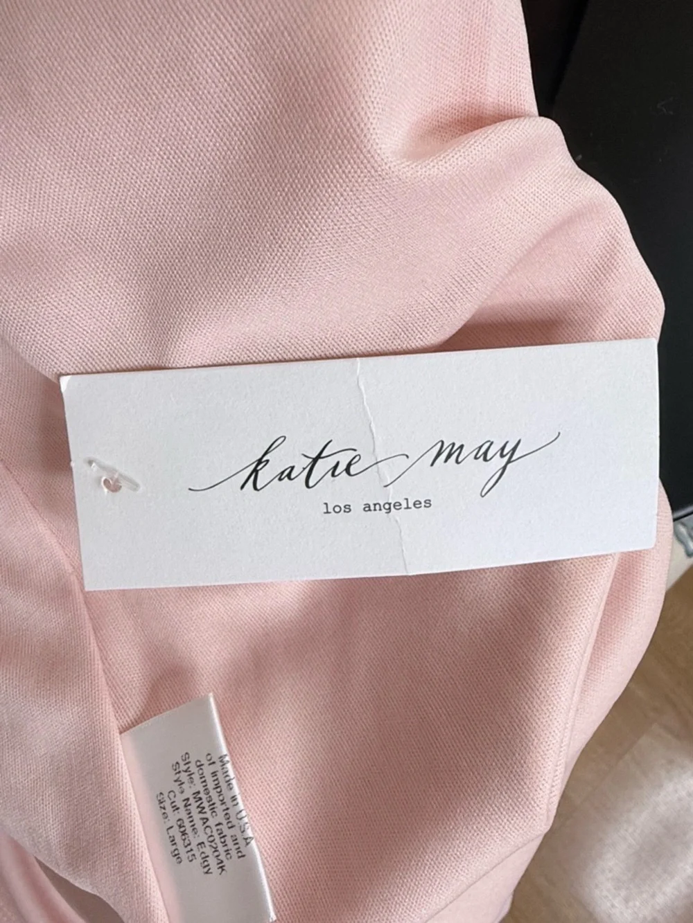 Katie May Blush One-Shoulder Gown with Knot Detail